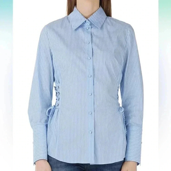 [N1/US4]Marc Cain Collections Women's  Blue Straps Blouse-NWOT - Picture 3 of 16